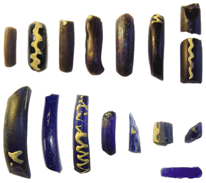 Fragmenten van Keltische Glazen Armbanden (La T&egrave;ne glas), Late IJzertijd