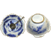 Faience kom met bijbehorende tinnen lepel, 1600-1675